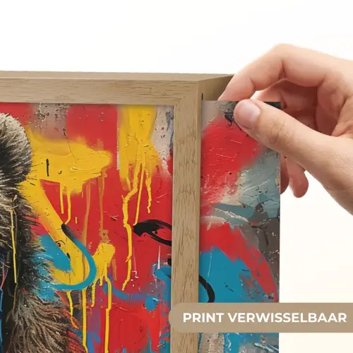 Graffiti - Beer - Dier - Muur - Street art Light Box met batterij (Wandlamp) middel -USP_websiteprintNL