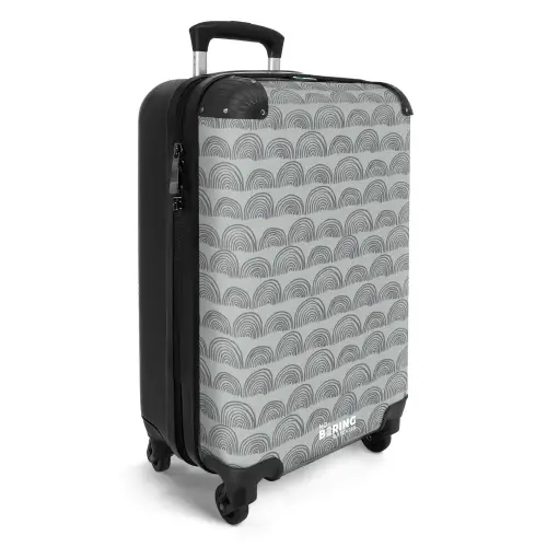 Donkergrijze halve cirkels NBS - Handbagage koffer - Volwassenen Unisex middel -productfoto_3d