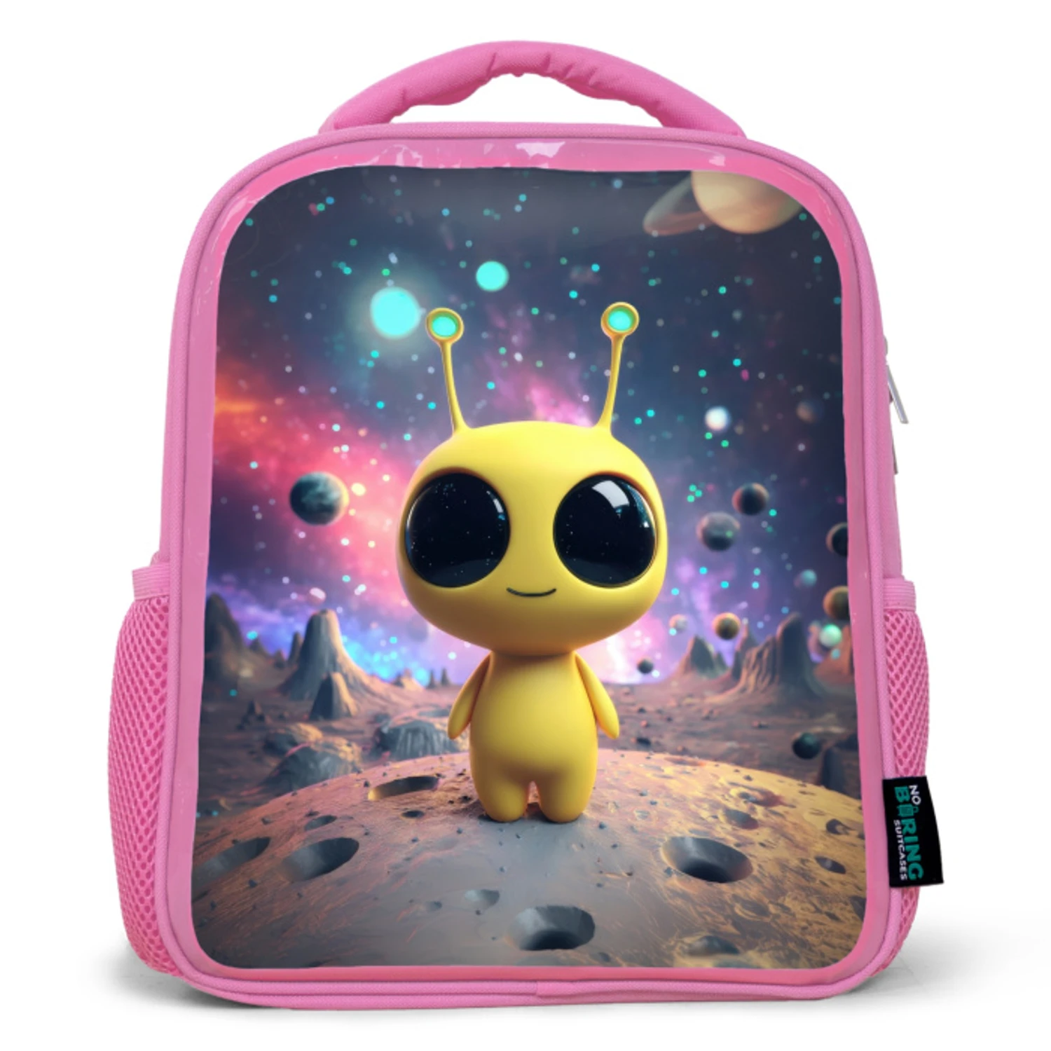 Sac à dos enfant Créature spatiale jaune avec de grands yeux sur un ...