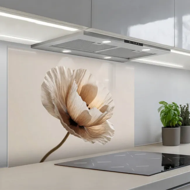 Paraschizzi cucina - Fiore - Beige - Crema