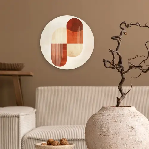 Bogen - Beige - Vormen Wandcirkel kunststof plaat 5mm dik klein -sfeer1