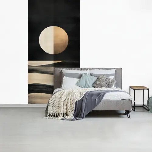 Maan - Cirkel - Goud fotobehang vinyl groot -slaapkamer