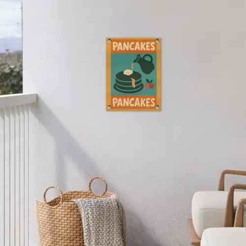 Pannenkoeken - Siroop - Illustratie - Oranje tuinposter los doek klein -sfeer8