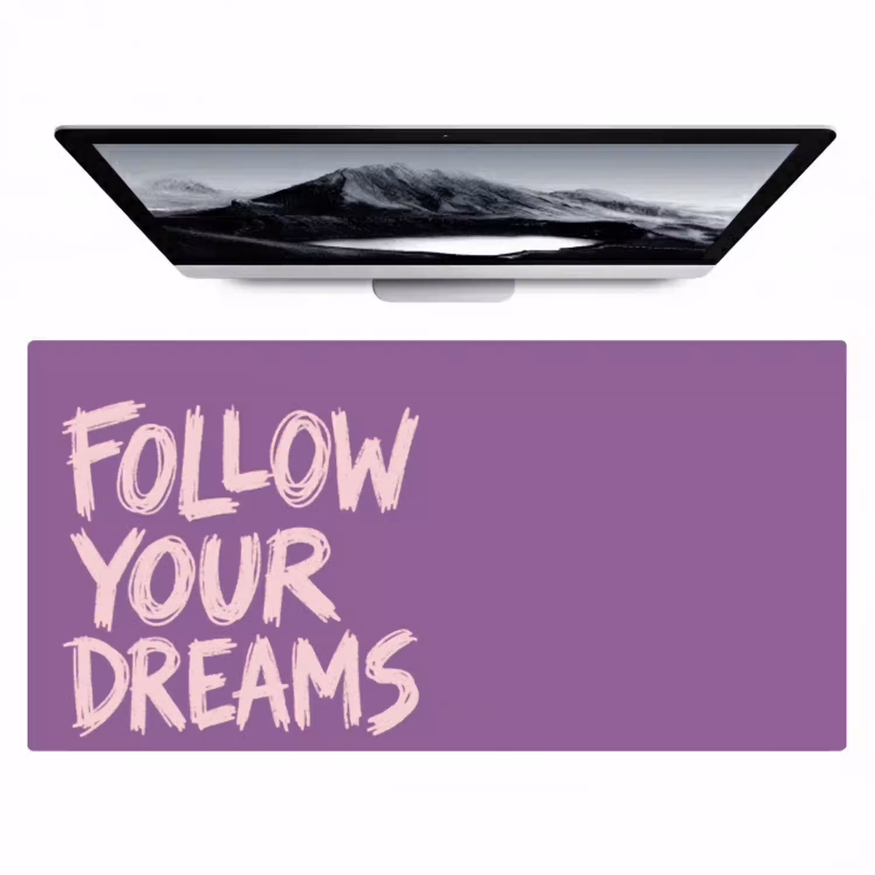 Follow your dreams - Paars - Penseeltextuur Muismat XXL klein -zzz3d