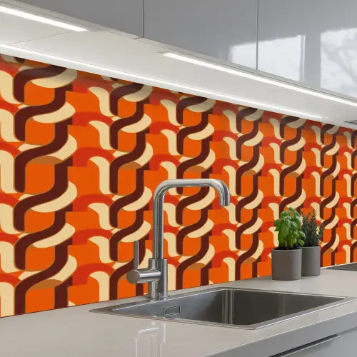 Retro - Modern - Kleurrijk keuken achterwand 2 middel 871 -3d_schuin