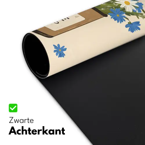 Coffee - Blik - Minimalistisch - Bloemen Muismat XXL klein -sfeer2