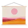 Heuvels - Oranje - Zon - Abstract textielposter latten blank klein -3d