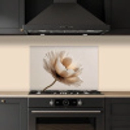 Bloem - Beige - Crème keuken achterwand spatscherm klein -sfeer1