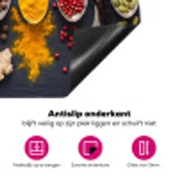Kruiden - Lepels - Culinair - Kleurrijk - Sfeervol Inductie beschermer vinyl 3mm klein -wsfeer4_website