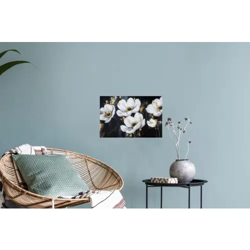Bloemen - Wit - Abstract Muursticker klein -plant
