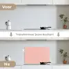 Zalmroze - Strepen - Patroon keuken achterwand spatscherm klein 900 -voor_na_NL
