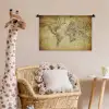 Wereldkaart - Vintage - Antiek - Bruin - Papier Wandkleed katoen klein -wsfeer5_kind