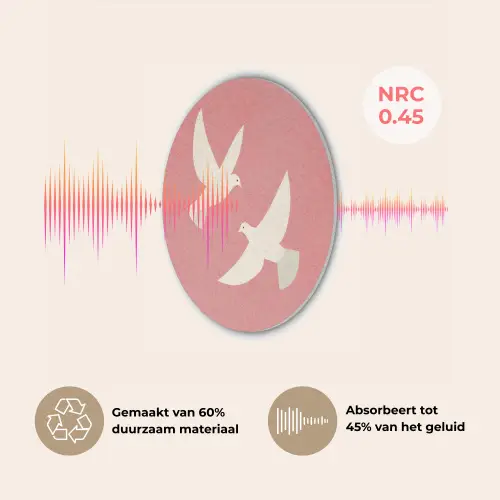Duiven - Wit - Sierlijk Akoestische PET Vilt - Rond klein -USP_NL