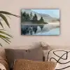 Meer - Mist - Bergen - Landschap canvas 2cm klein -sfeer1