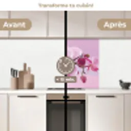 Bloemen - Orchidee - Roze keuken achterwand 2 middel -voor-na2_FR