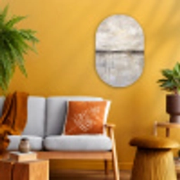 Landschap - Horizon - Natuur - Abstract - Neutraal Wandcirkel Ovaal Forex klein -sfeer4