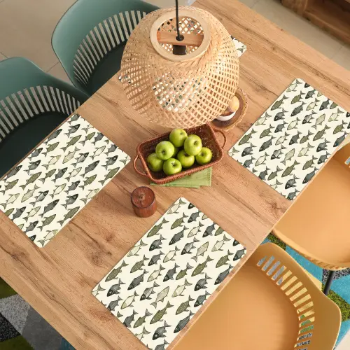 Vissen - Klassiek - Groen Placemat vinyl groot 368 -zzsfeer5_Kitchenyeah-website
