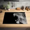 Dieren - Leeuw - Zwart - Wit - Portret Inductie beschermer vinyl 3mm klein -sfeer5