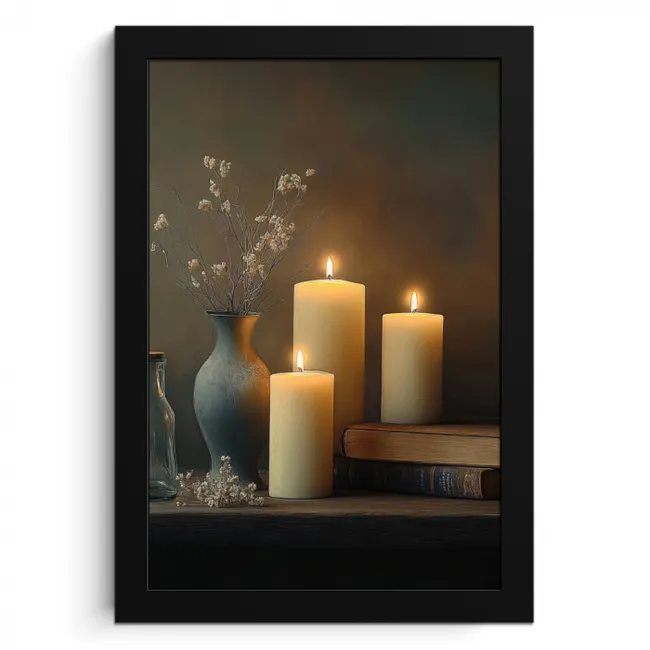 Kaarsen - Stilleven - Rustiek - Boeken KitchenYeah - Keuken - Fotolijst klein -3d