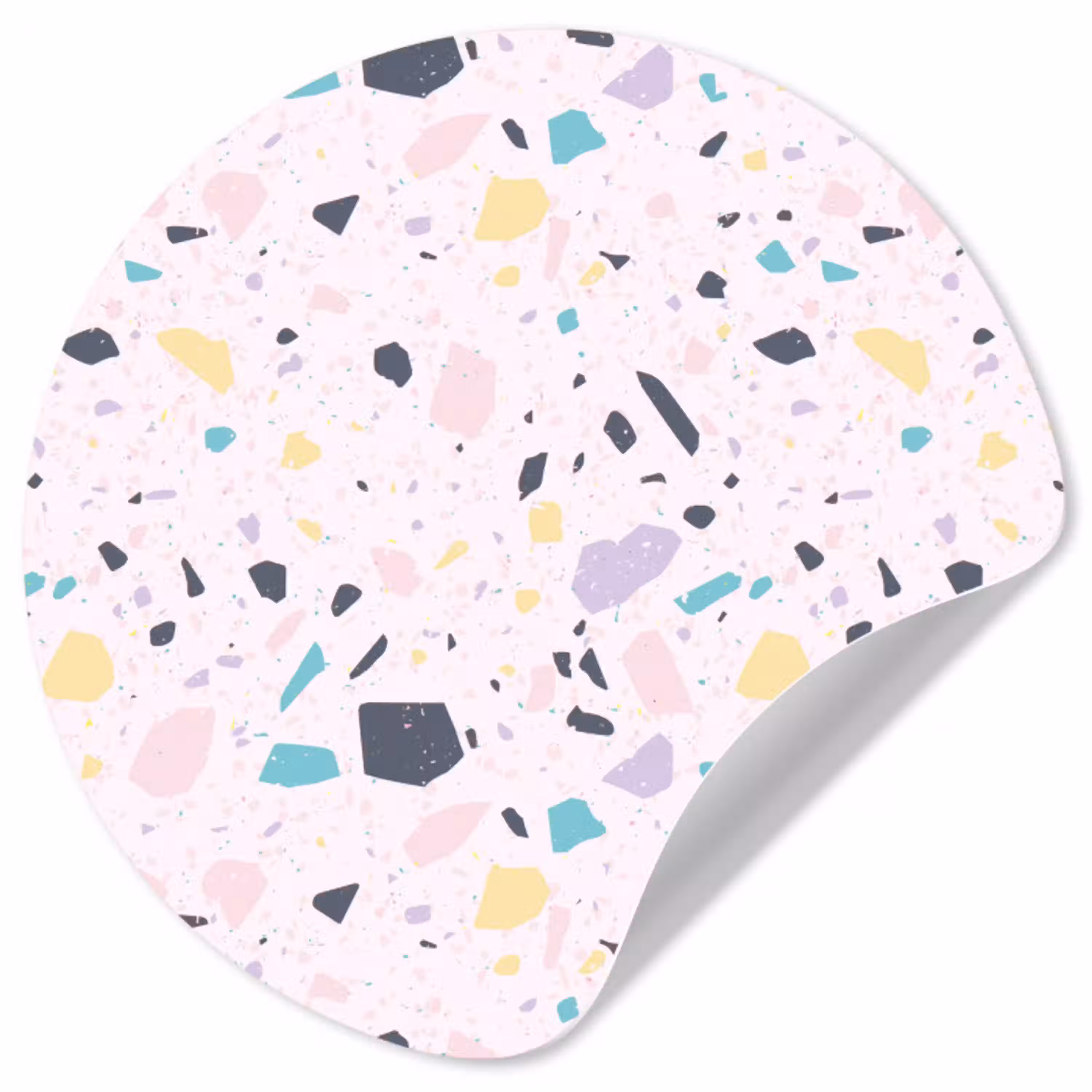 Terrazzo -  Patroon - Zacht - Snoep Wandcirkel behangsticker klein 186 -3d