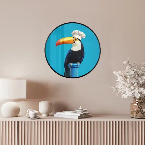 Tucan - Sokkel - Vogel - Koksmuts Fotolijst rond zonder passe partout klein -sfeer3
