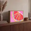 Grapefruit - Geschilderd - Roze - Strepen Light Box met batterij (Wandlamp) middel -sfeer2