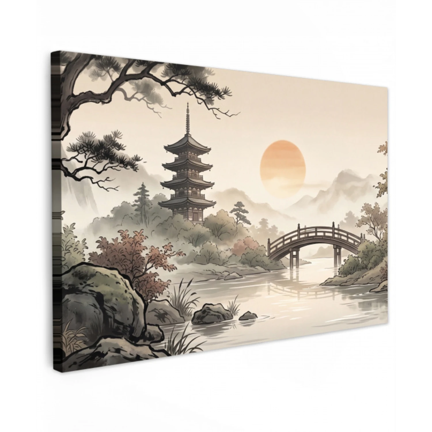 Azië - Landschap - Kleurrijk canvas 2cm klein -z3d