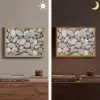 Kiezels - Stenen - Grijs Light Box met batterij (Wandlamp) middel -sfeer3