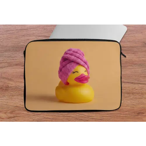 Badeend - Handdoek - Kleurrijk laptophoes neopreen klein -tafel