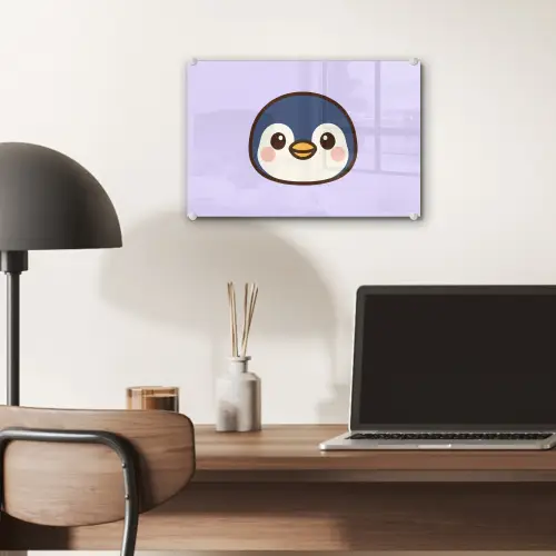 Pinguïn - Paars - Schattig plexiglas 5mm klein -sfeer6