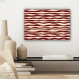 Golven - Rood - Patroon - Crème canvas 2cm klein 34 -sfeer6