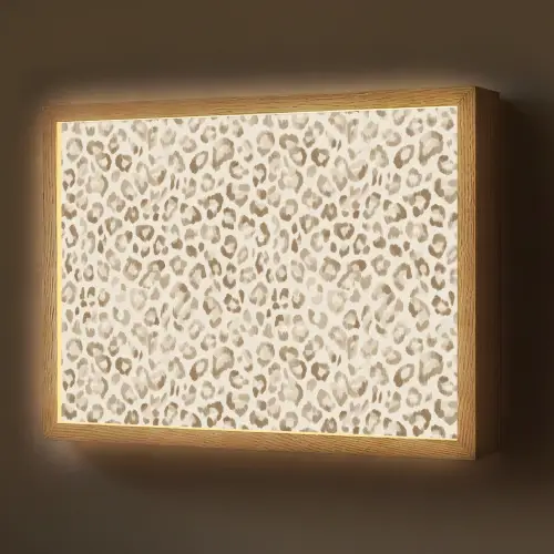Luipaard - Klassiek - Beige Light Box met batterij (Wandlamp) middel 907 -z3d_website