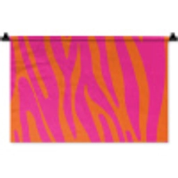 Zebraprint - Roze - Oranje - Dierenprint Wandkleed katoen klein -zz3d