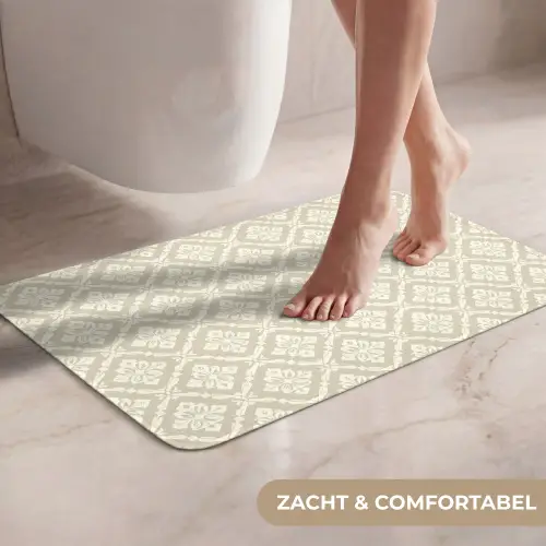 Floraal - Ornament - Beige WCmat klein 1009 -USP_ZachtNL