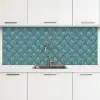 Symmetrisch - Patroon - Blauw keuken achterwand 2 middel 871 -3d