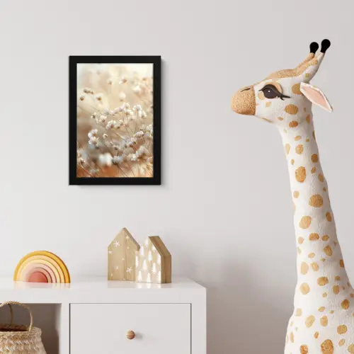 Wilde - Bloemen - Wit fotolijst zwart zonder passe partout klein -usfeer4_kinderkamer