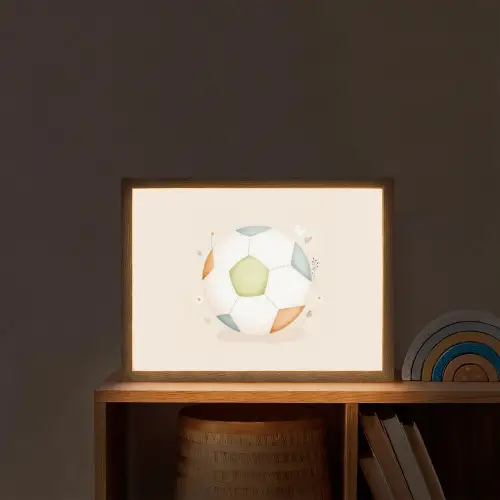 Voetbal - Rond - Pastel Light Box met batterij (Wandlamp kind) middel -sfeer1_kind