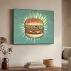 Hamburger - Illustratie - Sla - Kaas Textielframe zwart klein -sfeer3