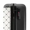 Crèmekleurige achtergrond met bruine hartjes NBS - Handbagage koffer - Volwassenen Unisex middel -slot