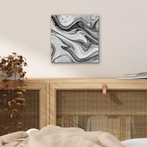 Marmer - Patronen - Grijs - Marmerlook - Zwart aluminium wit klein -sfeer3