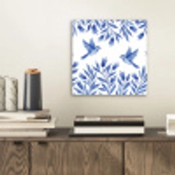 Modern - Vogels - Delfts - Blauw aluminium wit klein -sfeer1