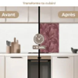 Bladeren - Patroon - Paars keuken achterwand 2 middel 865 -voor-na2_FR
