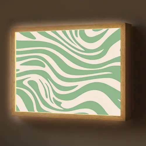Zebrapatroon - Groen - Retro Light Box met batterij (Wandlamp) middel -z3d_website