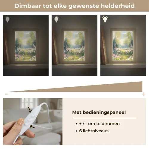 Bos - Schilderstijl - Kleurrijk Light Box met kabel (Tafellamp) klein -USP_dimbaarNL