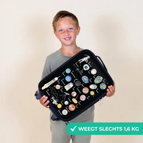 Alfabet in ruimte thema Kinderkoffer - Zwart klein -sfeer4_NL