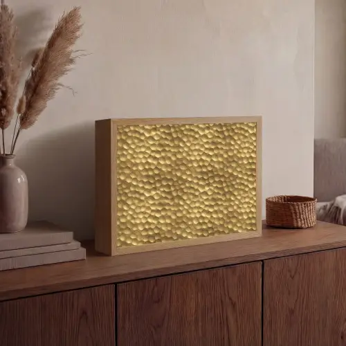 Metaal - Dynamisch - Goud Light Box met batterij (Wandlamp) middel 907 -sfeer2