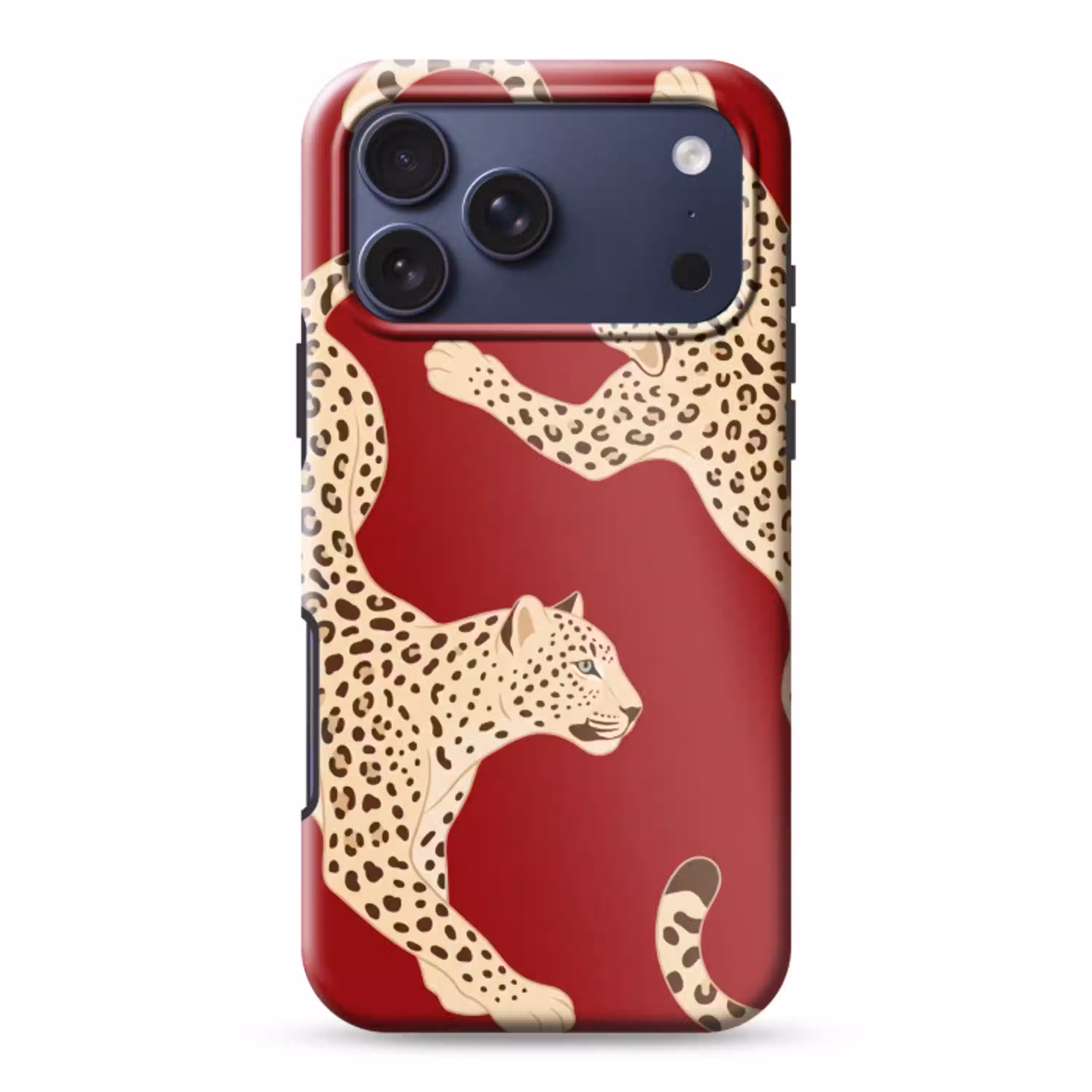 Dieren - Luipaard - Abstract - Rood - Modern Toughcase MagSafe Apple iPhone 17 Pro Max klein -3d