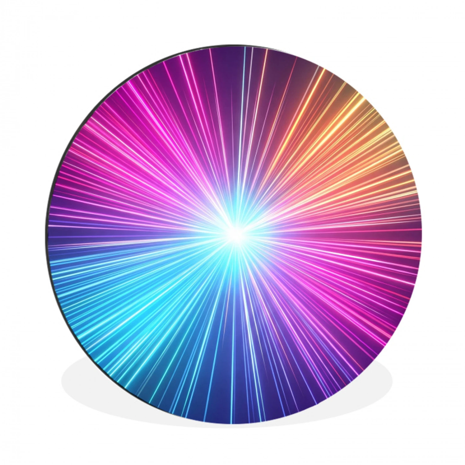 Abstract - Light - Burst - Modern - Colorful Wandcirkel aluminium klein -3d