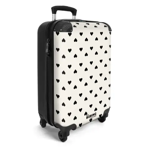 Valentijn harten in ruitpatroon zwart NBS - Handbagage koffer - Kinderen Unisex middel -productfoto_3d