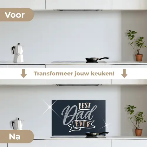 Quotes - Papa - Best dad ever - Spreuken keuken achterwand spatscherm klein -voor_na_NL